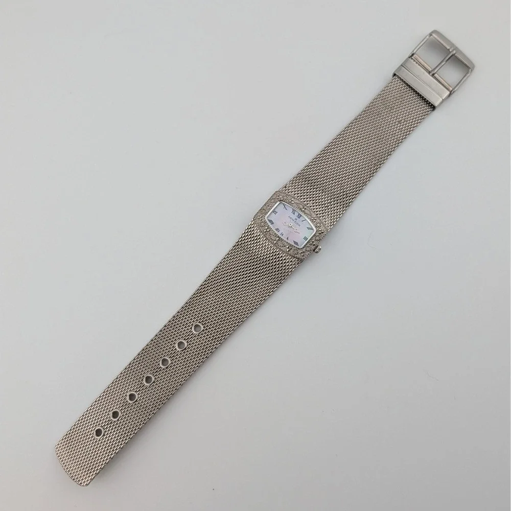 Vintage Anne Klein 753H Pink Mother of Pearl Mesh Cuff Women's Watch 25mm 6.25